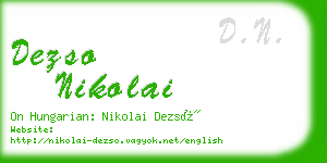 dezso nikolai business card